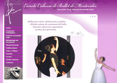 Sitio web para escuela de ballet