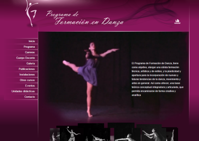 Sitio web formación en danza