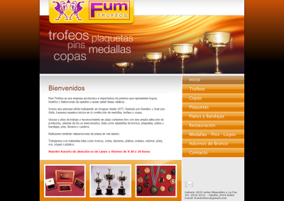Sitio web para empresa de trofeos