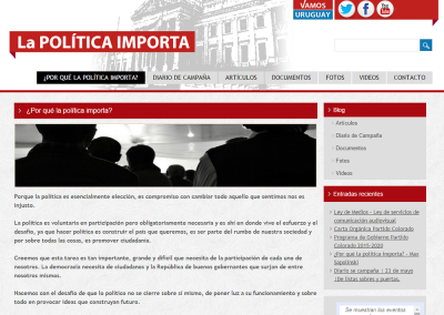 Sitio web sobre política